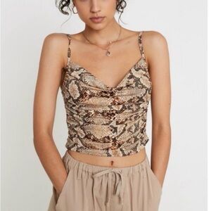 Urban Outfitters Brown Snake Print Camisole